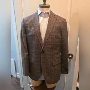 Men's Brown Plaid Blazer